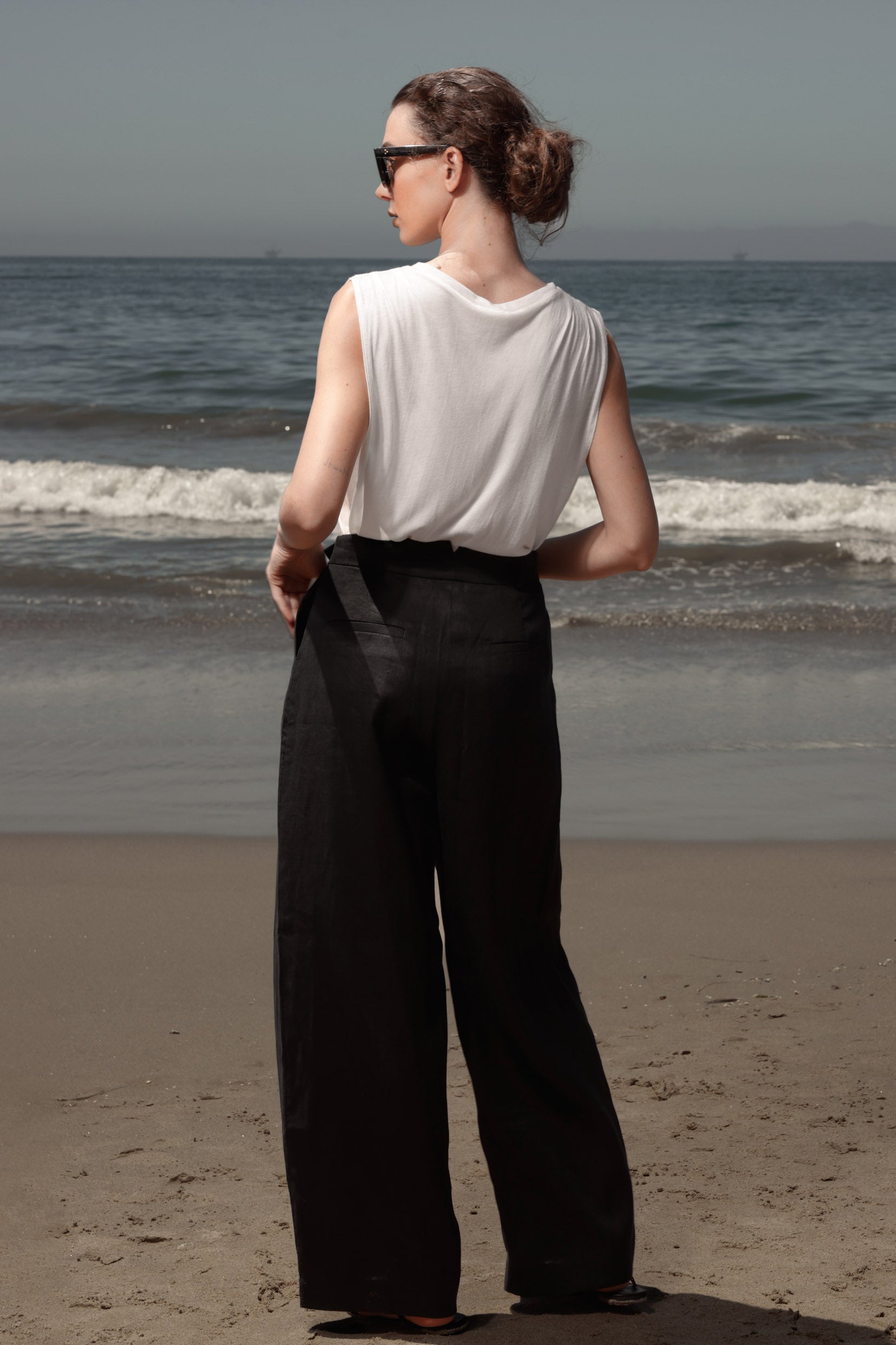 Chaplin Pant - Black Linen - Heidi Merrick
