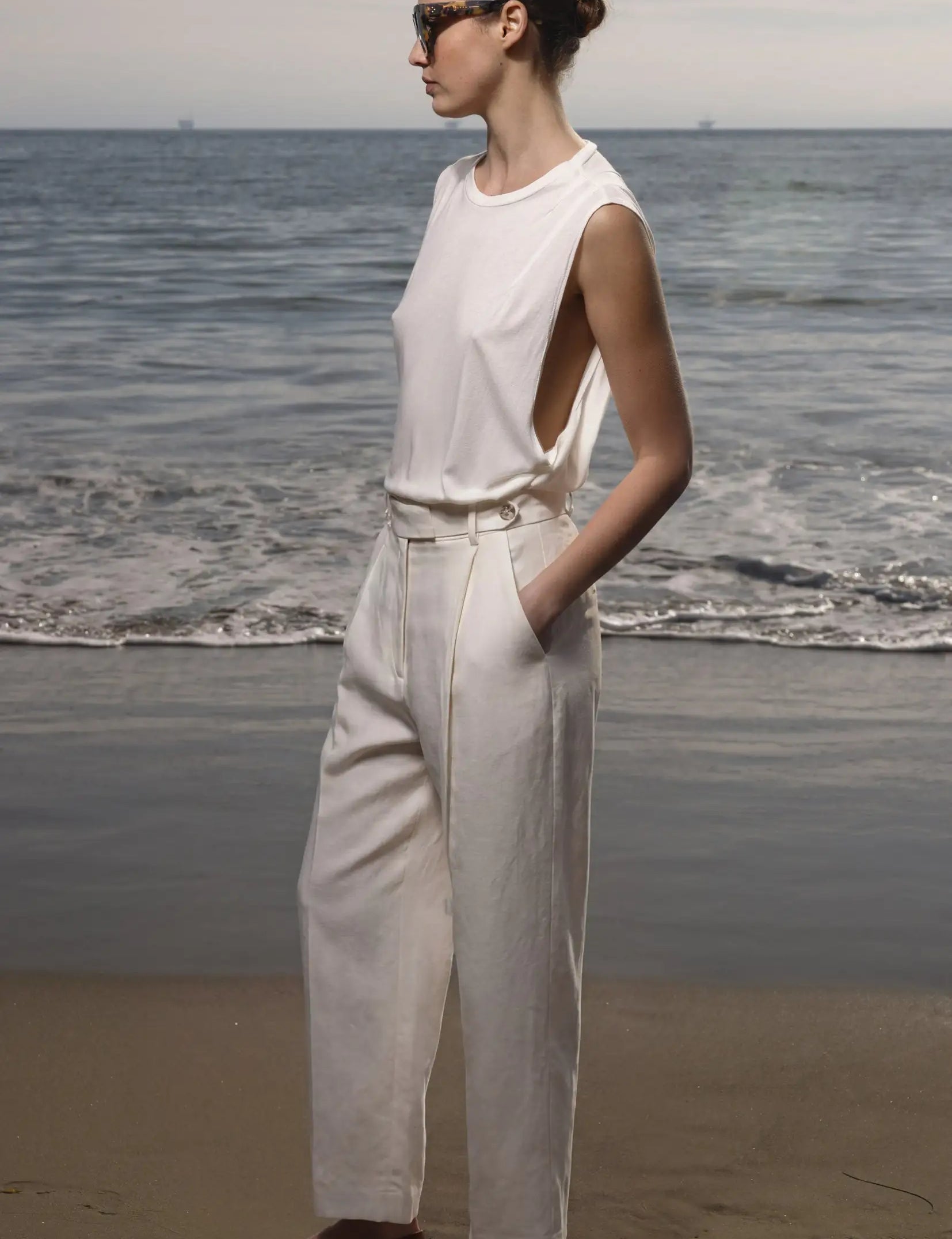 Baptise Pant - Ivory Linen - Heidi Merrick
