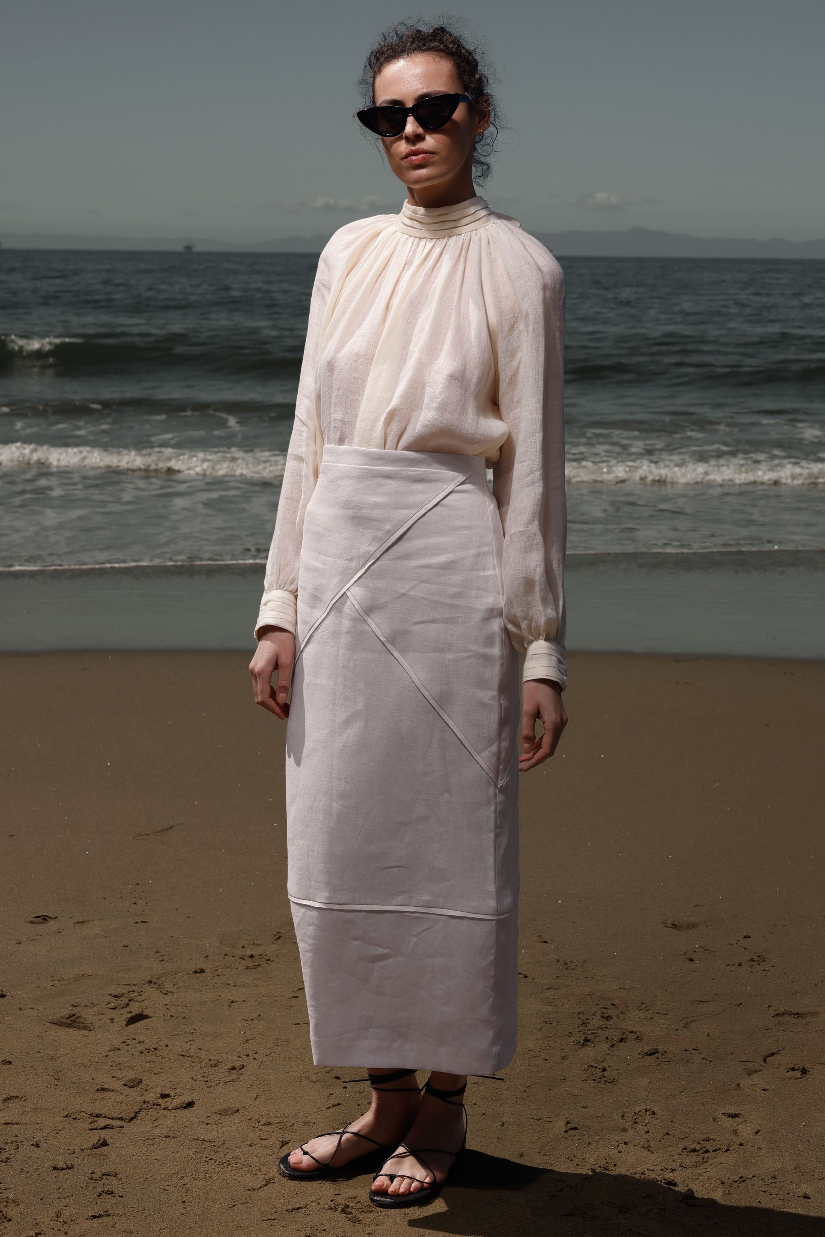 Verse Top - Ivory Tissue Linen - Heidi Merrick