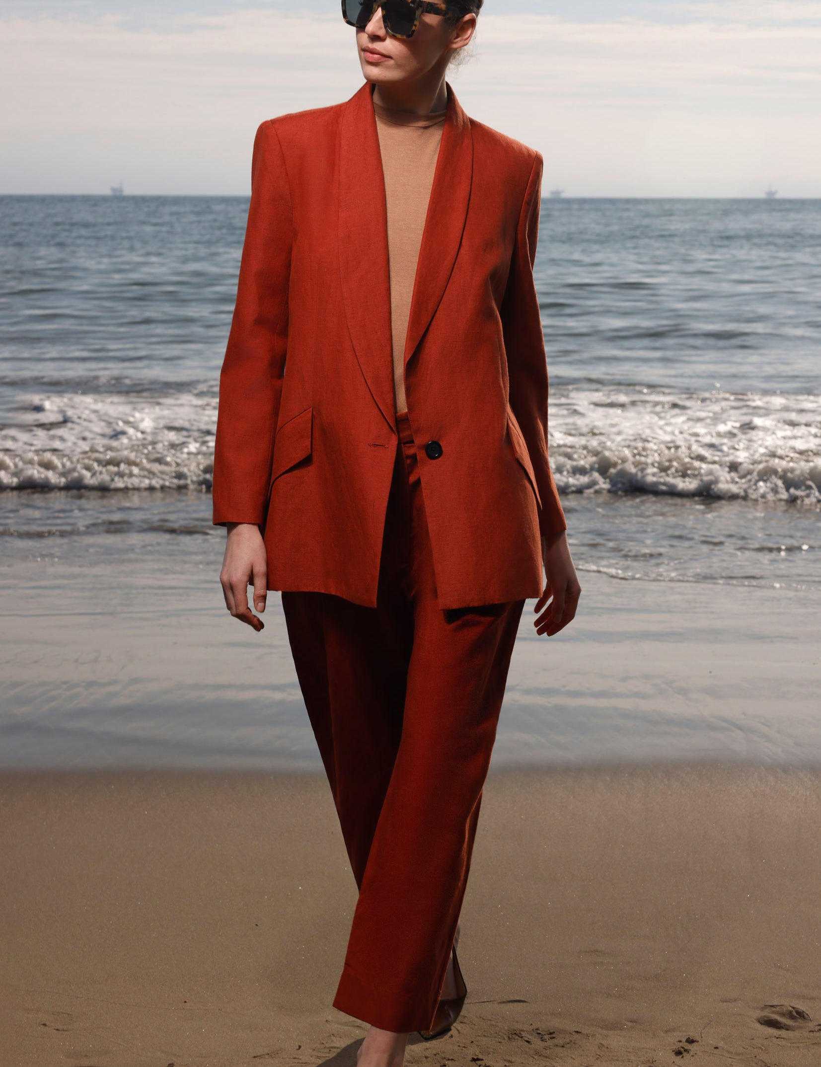 Zelda Blazer - Sienna Silk & Hemp - Heidi Merrick