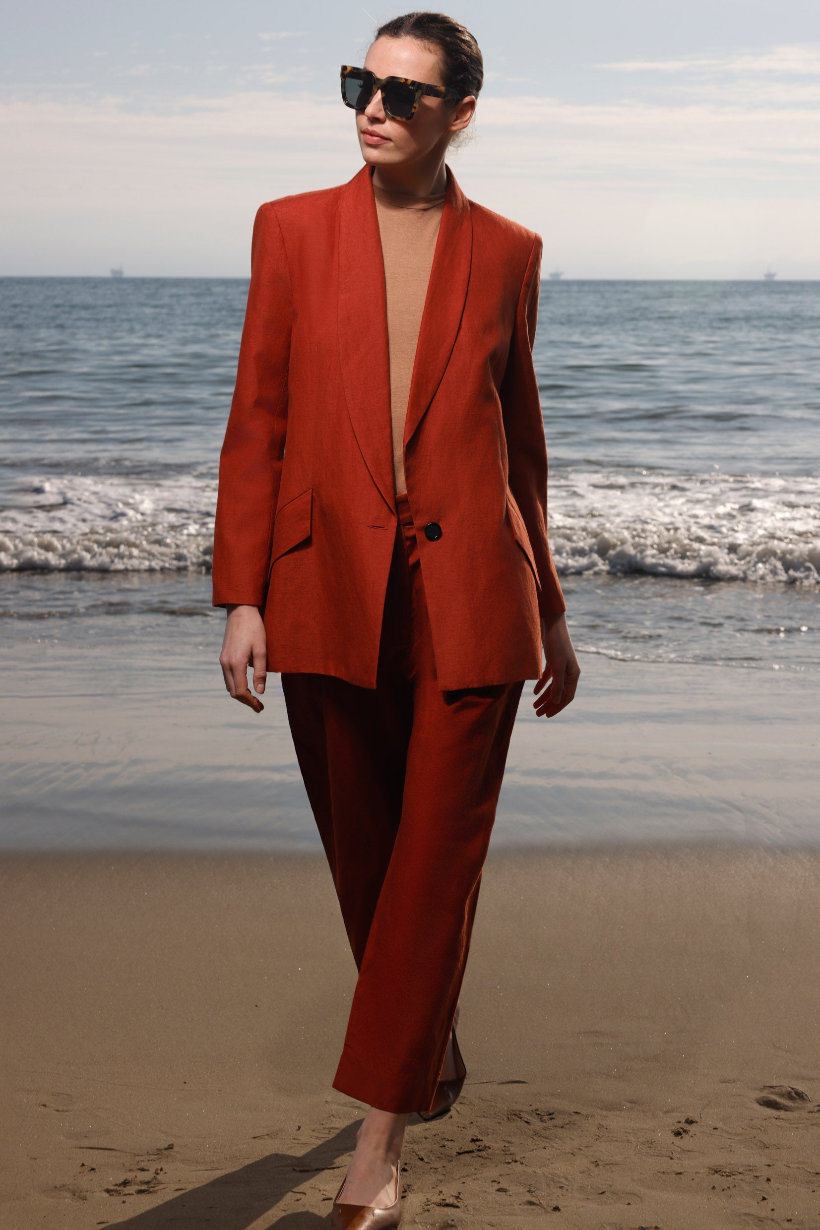 Zelda Blazer - Sienna Silk & Hemp - Heidi Merrick