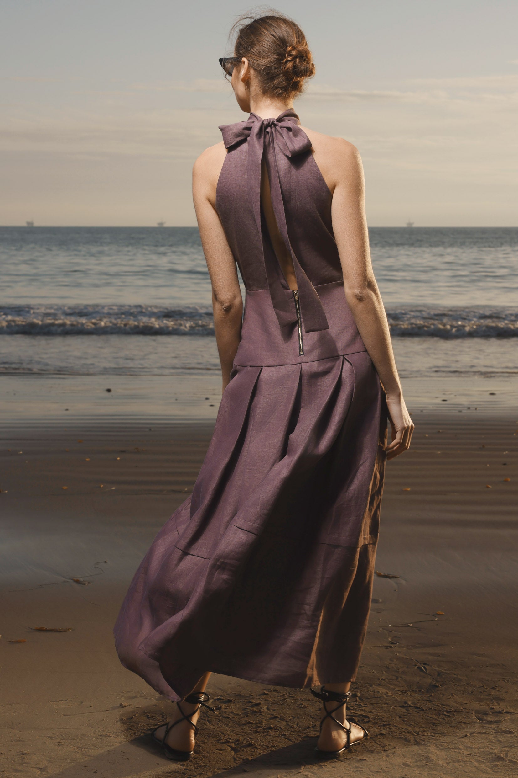 Nysa Dress - Lavender Linen - Heidi Merrick