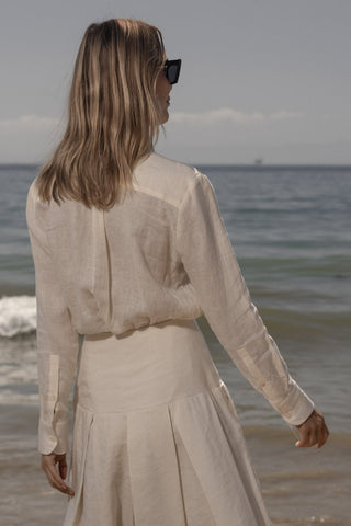 Ami Shirt - Ivory Tissue Linen