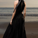 Nysa Dress - Black Linen - Heidi Merrick