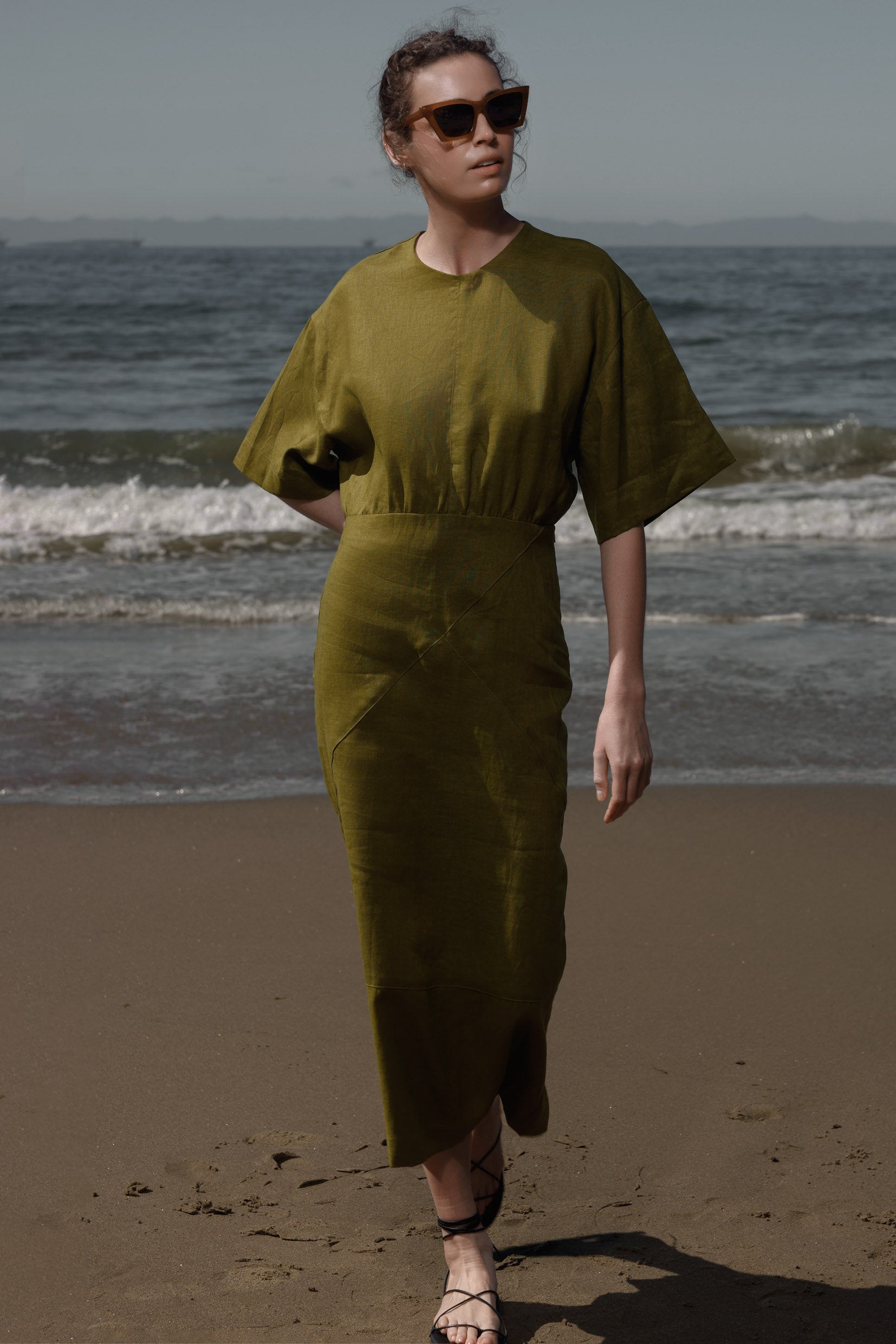 Fauna Dress - Black Linen - Heidi Merrick