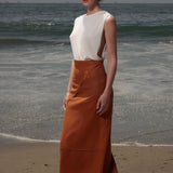 Geometry Skirt - Golden Brown Silk Noil