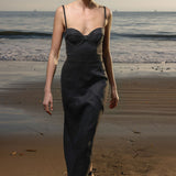 Gia Dress - Black Linen - Heidi Merrick