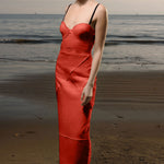 Gia Dress - Vermilion Linen - Heidi Merrick