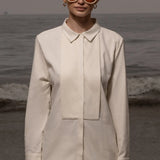 Ami Tux Top - Ivory Silk Noil - Heidi Merrick