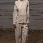 Ami Tux Top - Ivory Silk Noil - Heidi Merrick