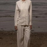 Ami Tux Top - Ivory Silk Noil - Heidi Merrick