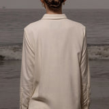 Ami Tux Top - Ivory Silk Noil - Heidi Merrick