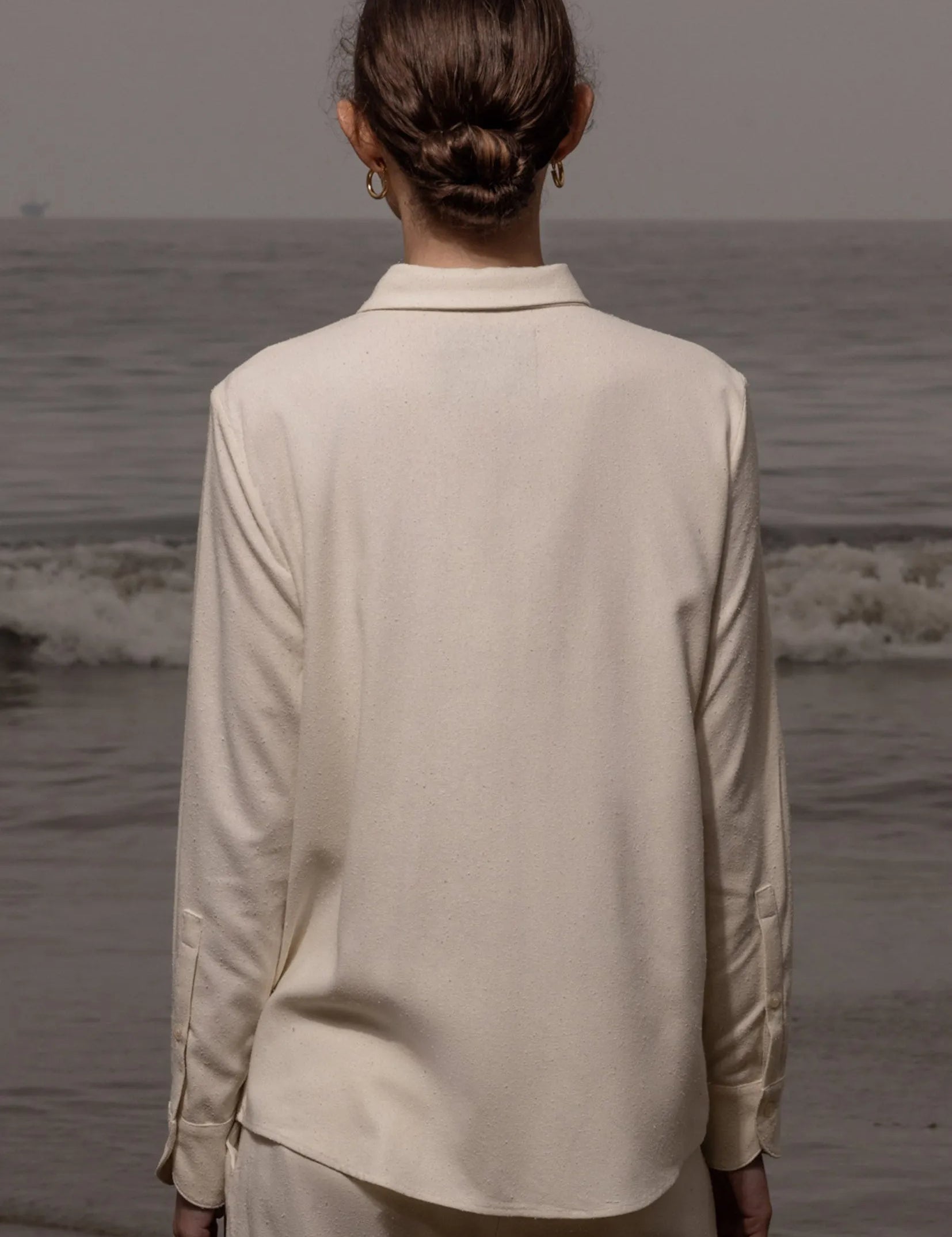 Ami Tux Top - Ivory Silk Noil - Heidi Merrick