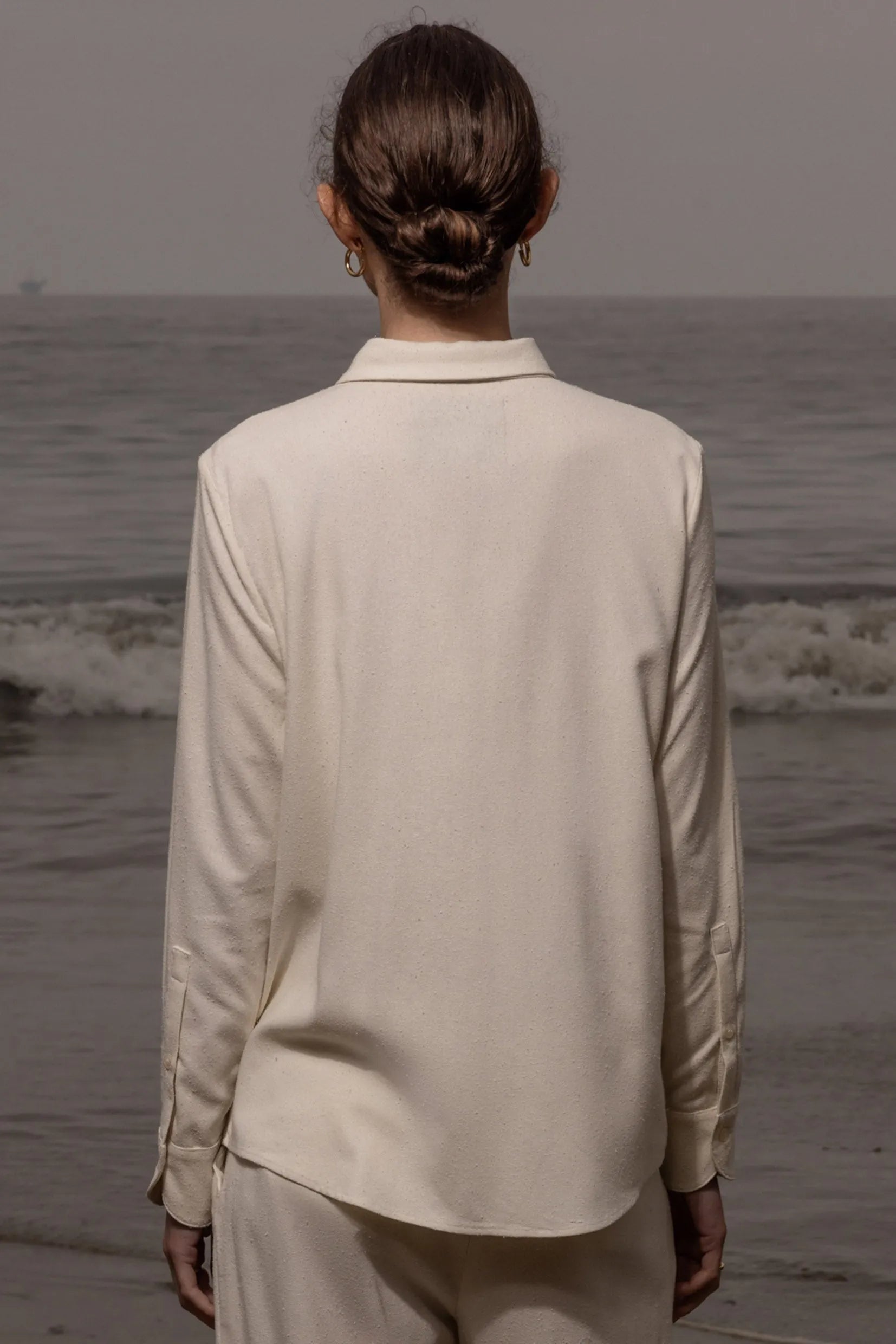 Ami Tux Top - Ivory Silk Noil - Heidi Merrick