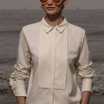 Ami Tux Top - Ivory Silk Noil - Heidi Merrick