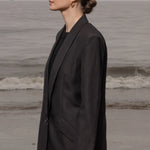 Zelda Blazer - Noir Silk & Hemp - Heidi Merrick