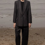 Zelda Blazer - Noir Silk & Hemp - Heidi Merrick