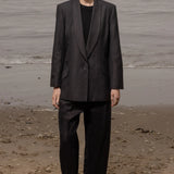 Zelda Blazer - Noir Silk & Hemp - Heidi Merrick
