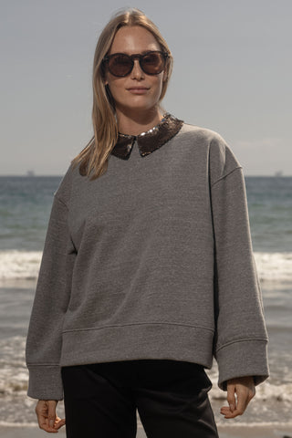 Edie Sweatshirt - Heather Grey & Bronze