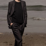 Zelda Blazer - Noir Silk & Hemp - Heidi Merrick