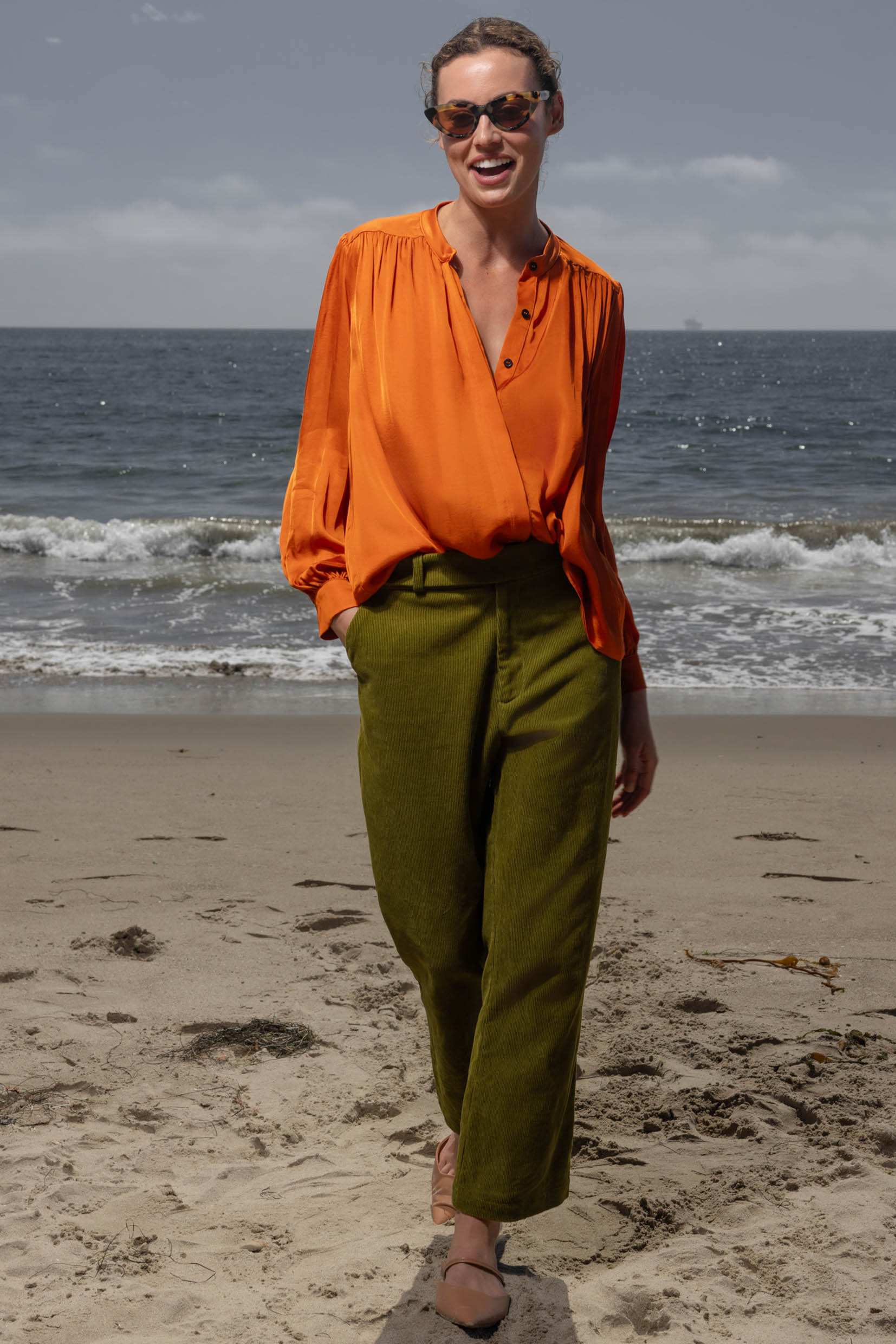 Farah Blouse - Flame - Heidi Merrick