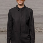 Ami Tux Top - Noir Silk Noil - Heidi Merrick