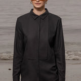 Ami Tux Top - Noir Silk Noil - Heidi Merrick