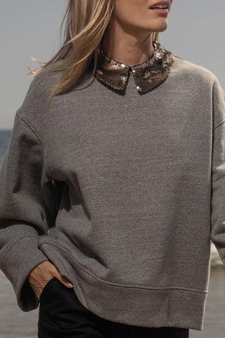 Edie Sweatshirt - Heather Grey & Bronze