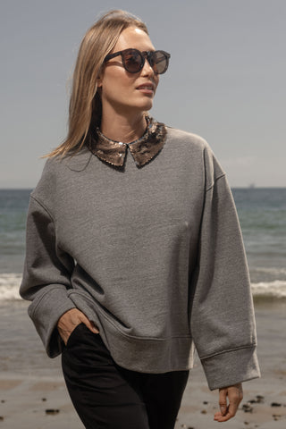 Edie Sweatshirt - Heather Grey & Bronze