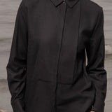 Ami Tux Top - Noir Silk Noil - Heidi Merrick