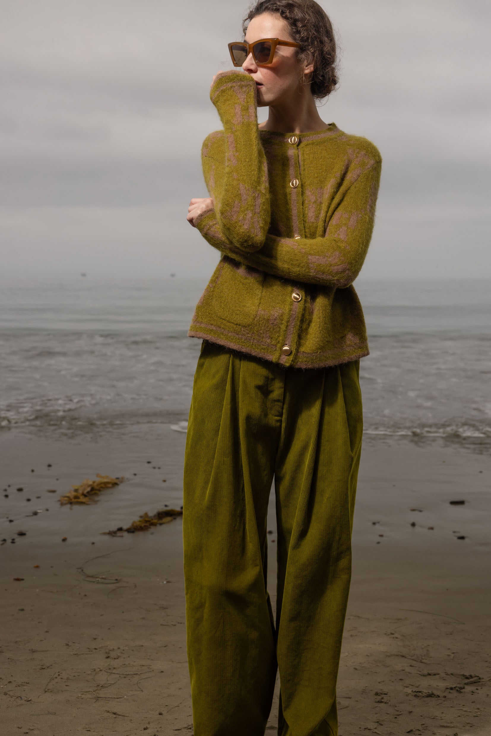 SRF Cardi - Frog - Heidi Merrick