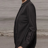 Ami Tux Top - Noir Silk Noil - Heidi Merrick