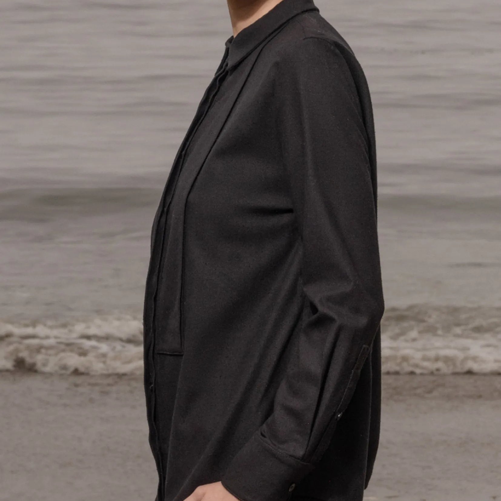Ami Tux Top - Noir Silk Noil - Heidi Merrick