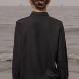 Ami Tux Top - Noir Silk Noil - Heidi Merrick