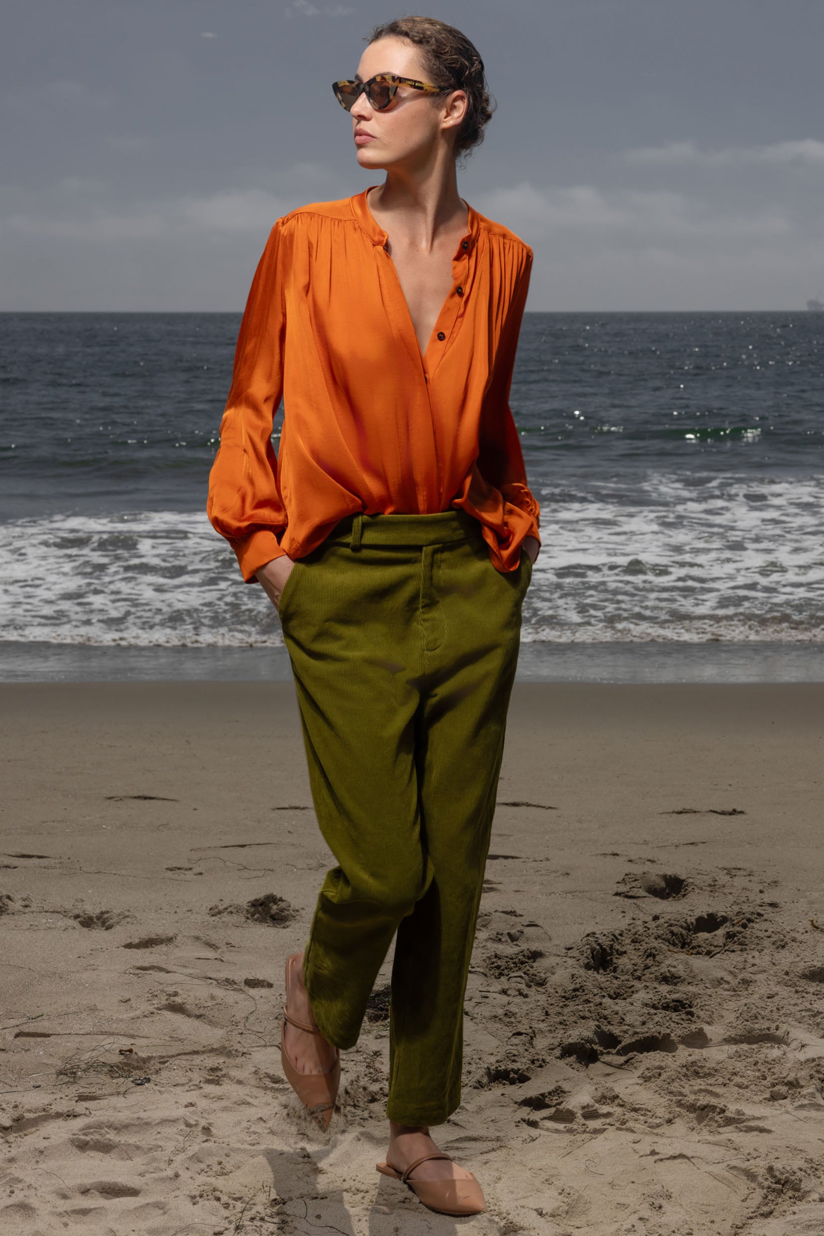 Farah Blouse - Flame - Heidi Merrick