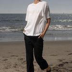 SRF LA Mustache Tee - Antique Cream on White - Heidi Merrick