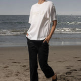 SRF LA Mustache Tee - Antique Cream on White - Heidi Merrick