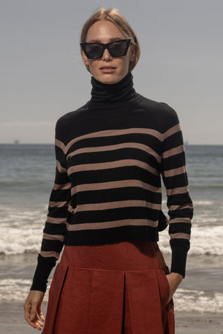 Maritime Turtleneck - Black Stripe