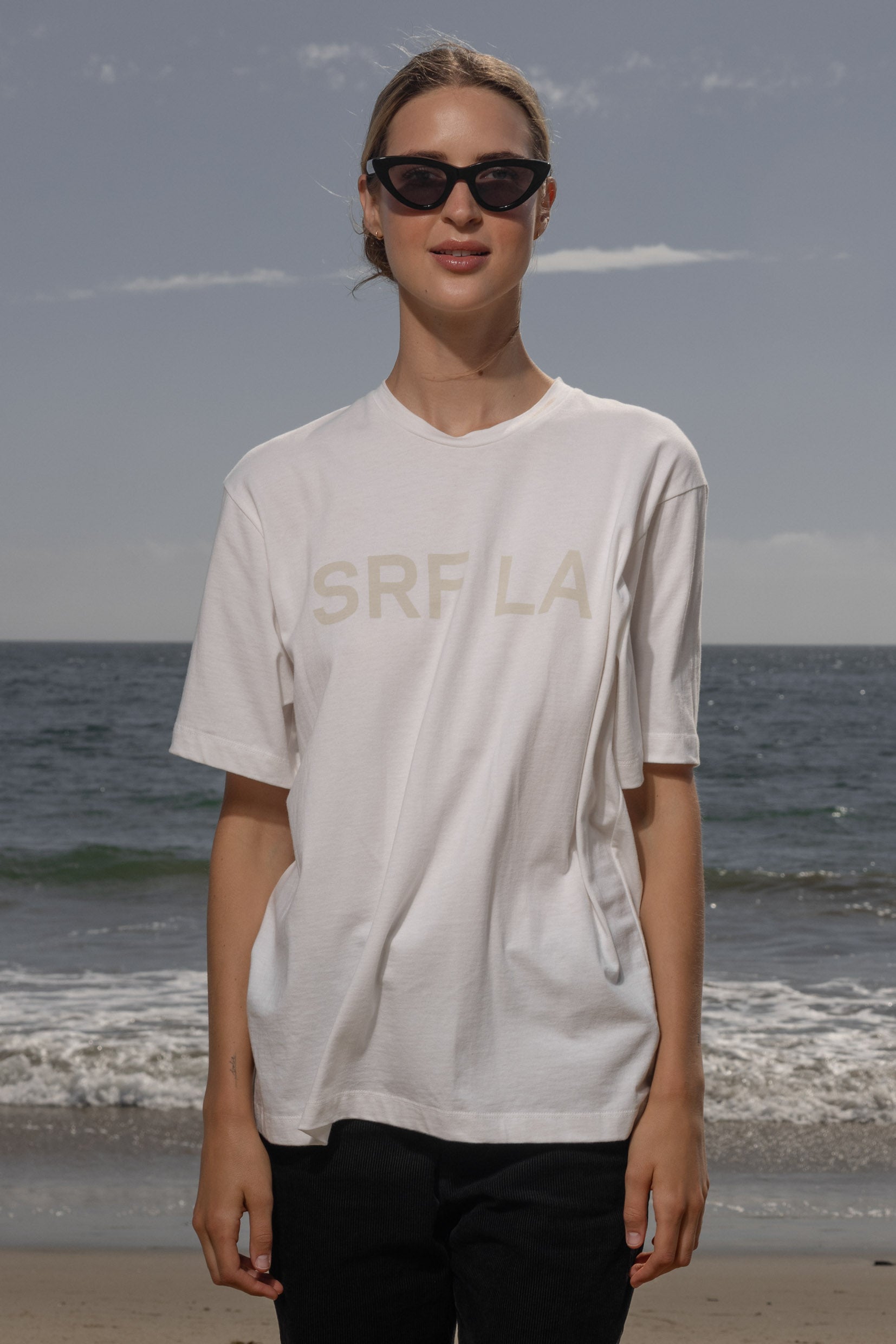 SRF LA Classic Tee - Antique Cream on White - Heidi Merrick