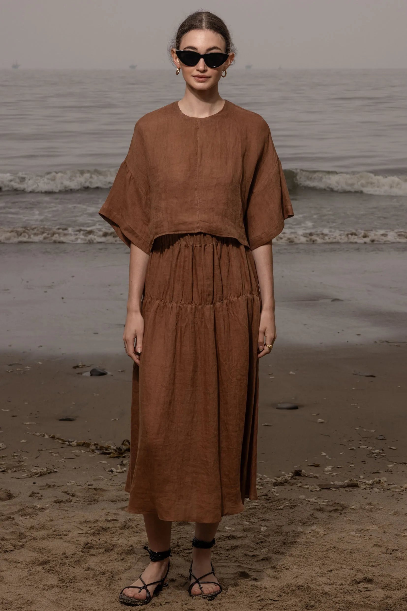 Mojave Top - Clay Tissue Linen - Heidi Merrick