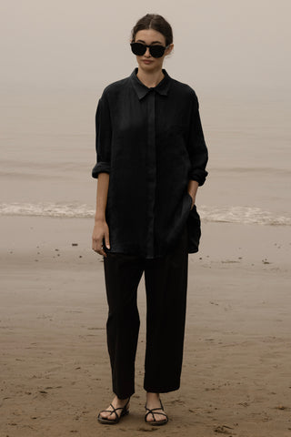 JJ Shirt - Noir Tissue Linen