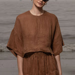 Mojave Top - Clay Tissue Linen - Heidi Merrick