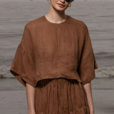 Mojave Top - Clay Tissue Linen - Heidi Merrick