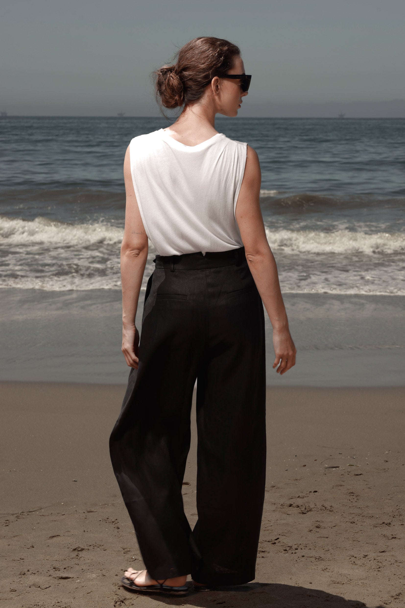 Chaplin Pant - Black Linen - Heidi Merrick