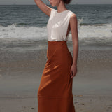 Geometry Skirt - Golden Brown Silk Noil