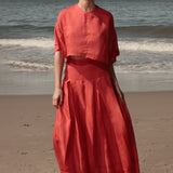 Mojave Top - Vermilion Tissue Linen