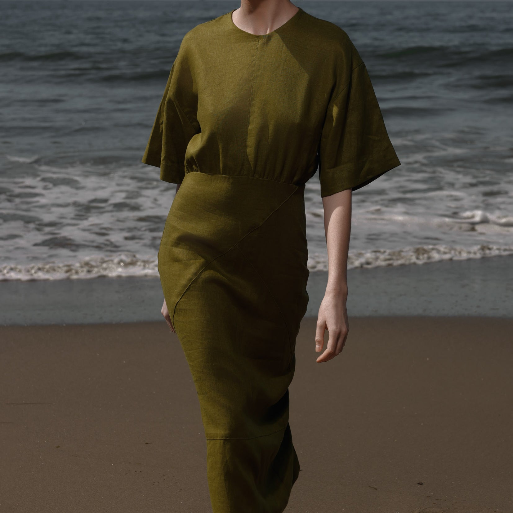 Fauna Dress - Black Linen - Heidi Merrick