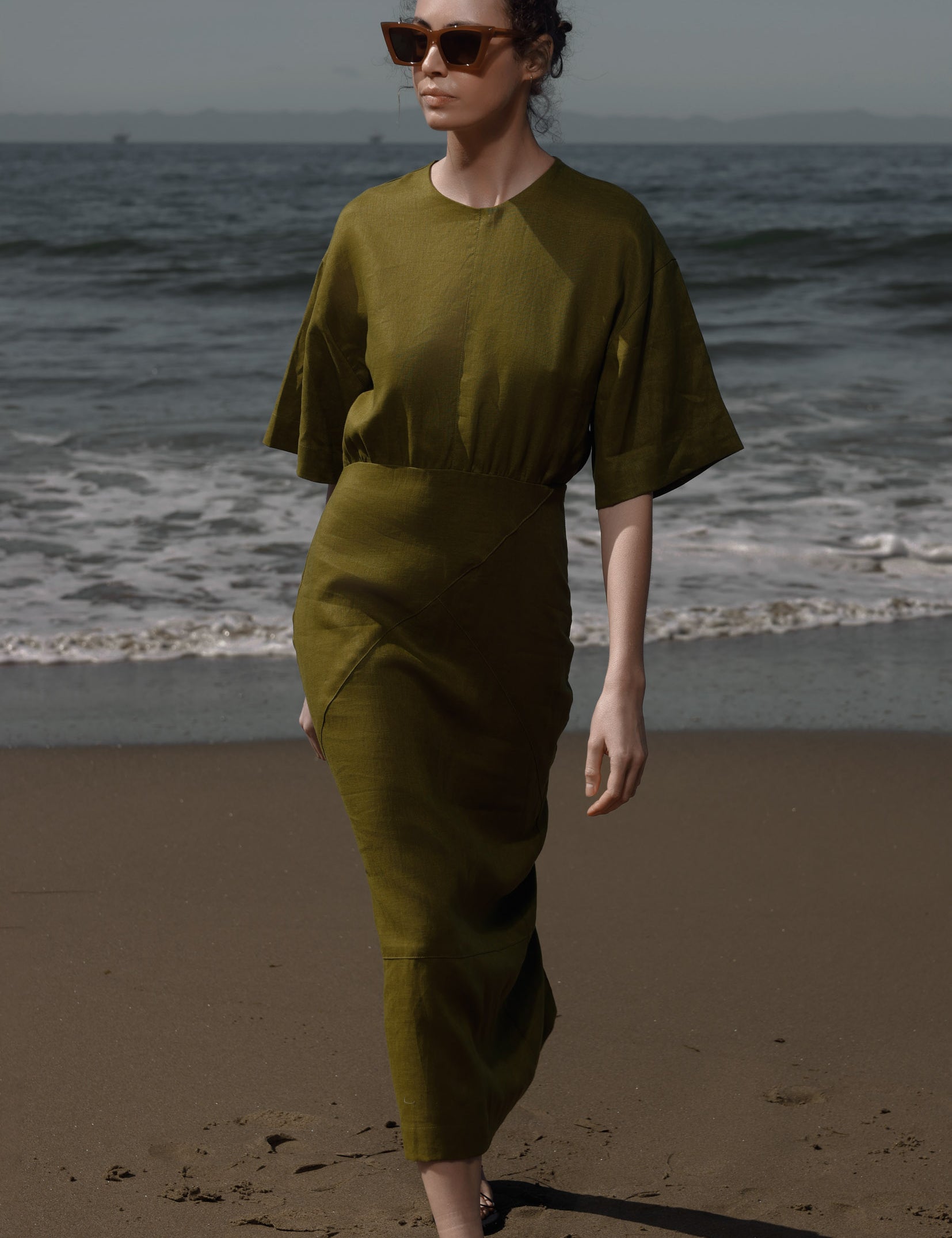 Fauna Dress - Black Linen - Heidi Merrick