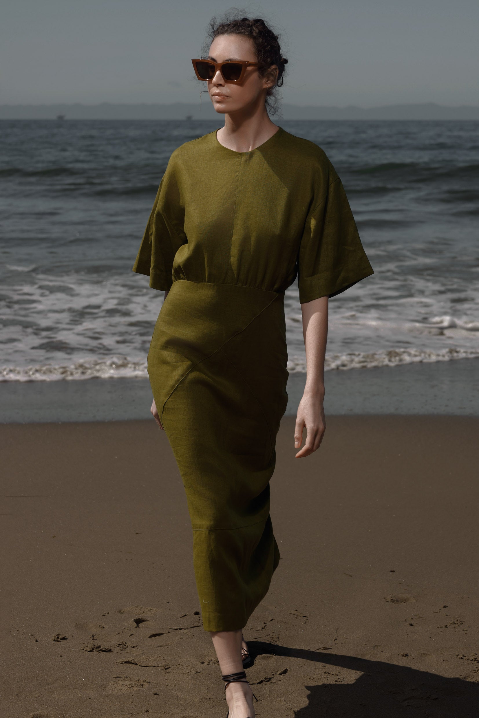 Fauna Dress - Black Linen - Heidi Merrick