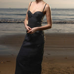 Gia Dress - Black Linen - Heidi Merrick